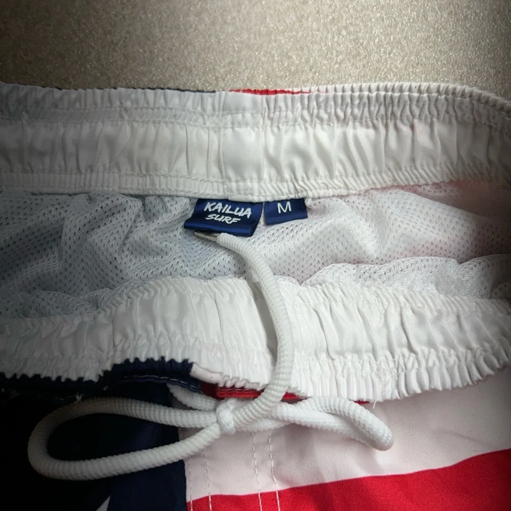 Patriotic‎ Star and Stripe Swim Trunks, Men’s Size M